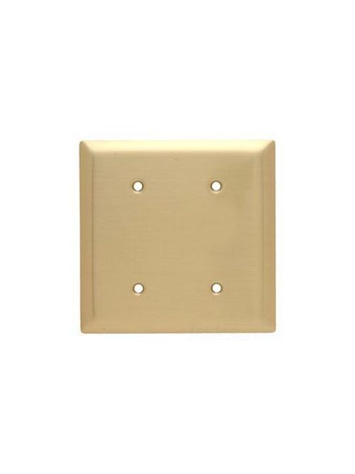 Product image for Pass & Seymour SB24 2-Gang Blank Brown Smooth Brass Standard Wallplate