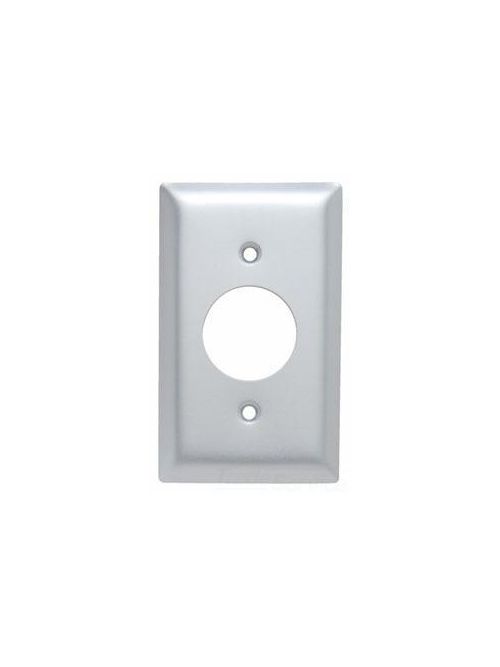 Product image for Pass & Seymour SA7 1-Gang 1-Single Receptacle White Smooth Aluminum Standard Wallplate