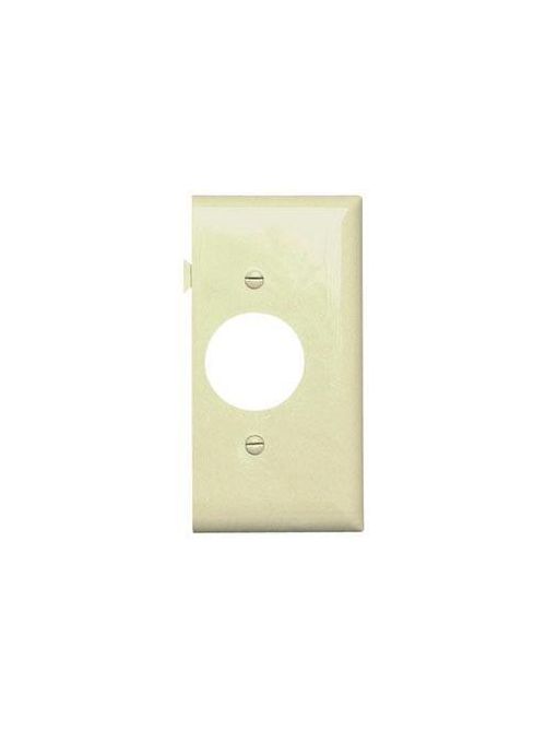 Product image for Pass & Seymour PJSE7-I 1-Single Receptacle Ivory Smooth Nylon Semi-Jumbo End Sectional Wallplate