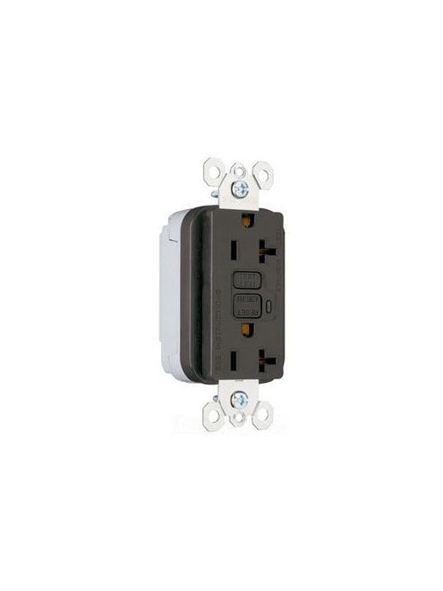 Product image for Pass & Seymour PT2095 Plugtail GFCI Receptacle, 10Ka SCCR,20A 125Vac, Brown