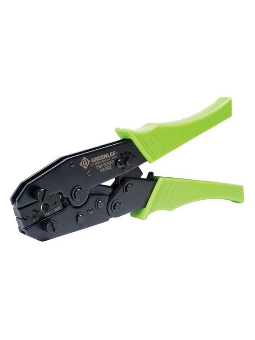 Product image for Greenlee PA1317 0.256" Orange Handle Fully Cycle Ratchet Crimping Tool and Die