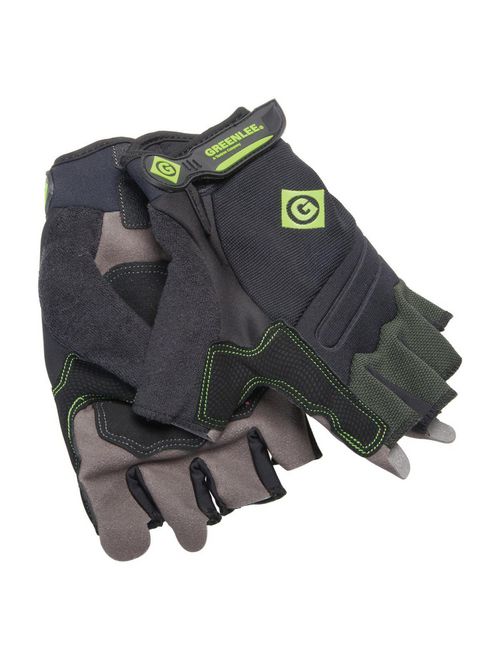 Product image for Greenlee 06765-10L Nitrile Dip Tradesman Fingerless High Dexterity Gloves
