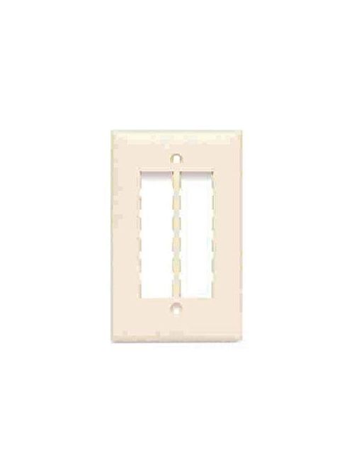 Product image for On-Q TPD6-LA 1-Gang 6-Port Light Almond Data Communication Wallplate