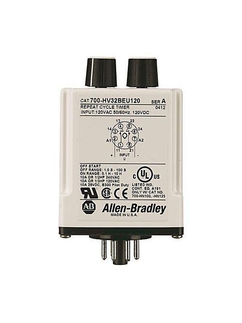 Product image for Allen-Bradley 700-HV32EAU120 Repeat Cycle Timing Relay