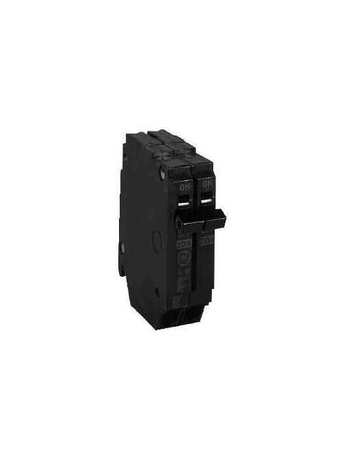 Product image for GE THQP220 20A 2-Pole 120/240V Plug-In Circuit Breaker