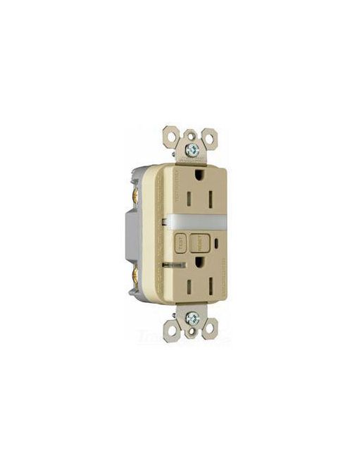 Pass & Seymour 1595-NTLTRICC4 15 Amp 125 VAC 2-Pole 3-Wire NEMA 5-15R Ivory Thermoplastic Night Light/GFCI Receptacle Pass & Seymour 1595-NTLTRICC4 15 Amp 125 VAC 2-Pole 3-Wire NEMA 5-15R Ivory Thermoplastic Night Light/GFCI Receptacle
