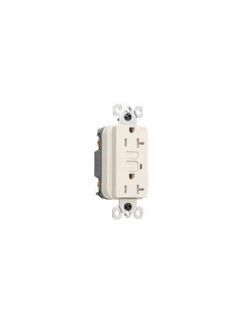 Product image for Pass & Seymour 2095-TRWRLA GFCI Receptacle Tamper-Resistant/Weather-Resistant, 10Ka SCCR,20A 120V, Light Almond