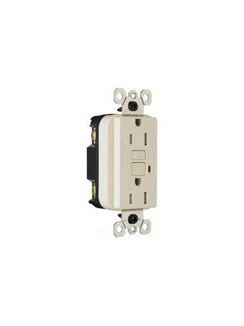 Product image for Pass & Seymour 1595-TRWRLA GFCI Receptacle Tamper-Resistant/Weather-Resistant, 10Ka SCCR,15A 120V, Light Almond