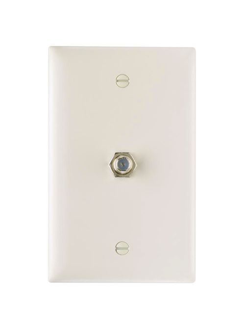 On-Q TPCATV-LA 1-Gang 1-F-Coaxial Connector Light Almond Nickel Plated Steel Standard Communication Wallplate On-Q TPCATV-LA 1-Gang 1-F-Coaxial Connector Light Almond Nickel Plated Steel Standard Communication Wallplate