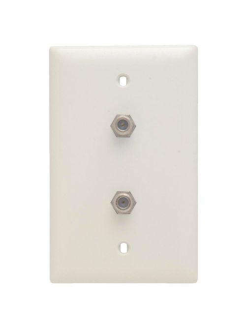 On-Q TPCATV2-W 1-Gang 2-F Coaxial Connector White Nickel Plated Steel Standard Communication Wallplate On-Q TPCATV2-W 1-Gang 2-F Coaxial Connector White Nickel Plated Steel Standard Communication Wallplate
