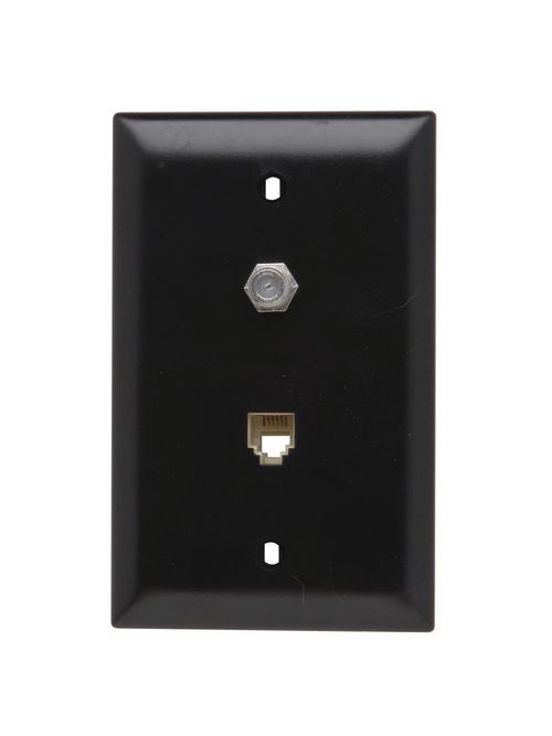 On-Q TPTELTV 1-Gang 1-F-Coaxial Connector 1-RJ11 Modular Jack Brown Thermoplastic Communication Wallplate On-Q TPTELTV 1-Gang 1-F-Coaxial Connector 1-RJ11 Modular Jack Brown Thermoplastic Communication Wallplate