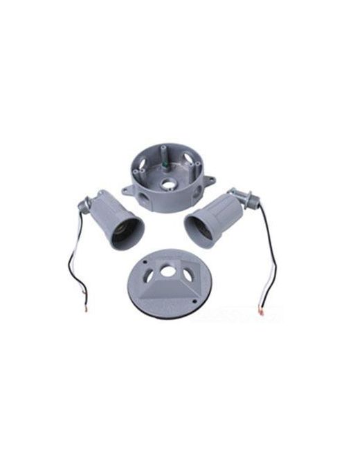 Product image for Pass & Seymour WPFLDKIT 5-Hub Gray Weatherproof Dual Floodlight Kit