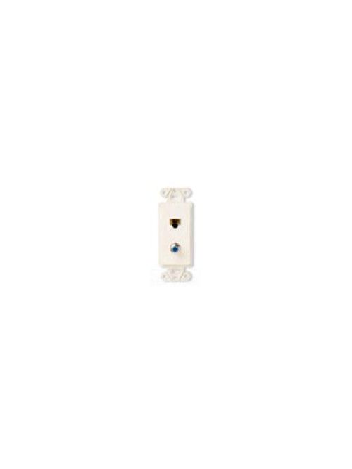 Product image for On-Q C5EF-W 5e Jack F-Connector White Multimedia Frame