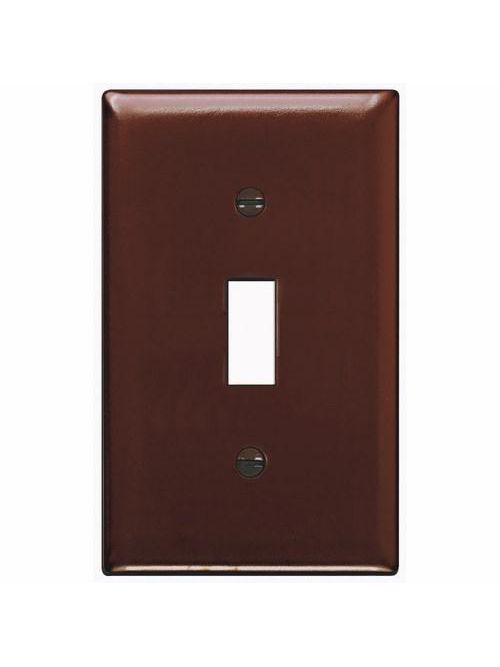 Pass & Seymour TP1 1-Gang 1-Toggle Switch Brown Nylon Standard Unbreakable Wallplate Pass & Seymour TP1 1-Gang 1-Toggle Switch Brown Nylon Standard Unbreakable Wallplate