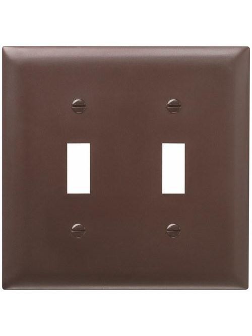 Pass & Seymour TP2 2-Gang 2-Toggle Switch Brown Nylon Standard Unbreakable Wallplate Pass & Seymour TP2 2-Gang 2-Toggle Switch Brown Nylon Standard Unbreakable Wallplate