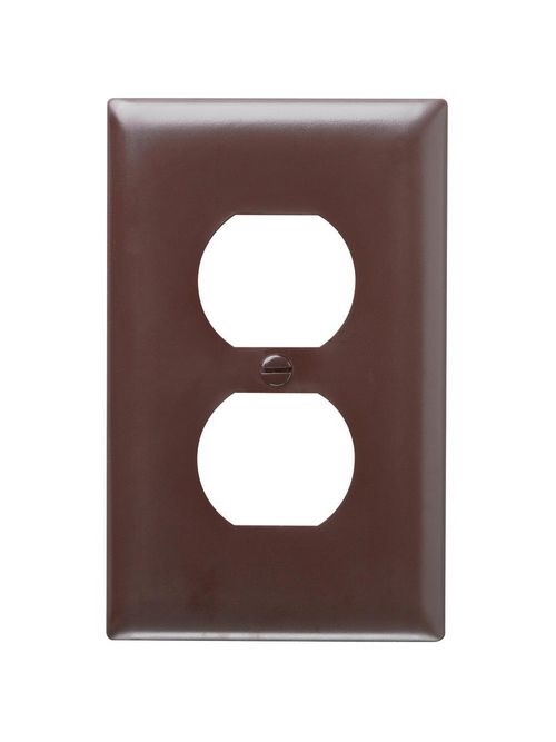 Pass & Seymour TP8 1-Gang 1-Duplex Receptacle Brown Nylon Standard Unbreakable Wallplate Pass & Seymour TP8 1-Gang 1-Duplex Receptacle Brown Nylon Standard Unbreakable Wallplate