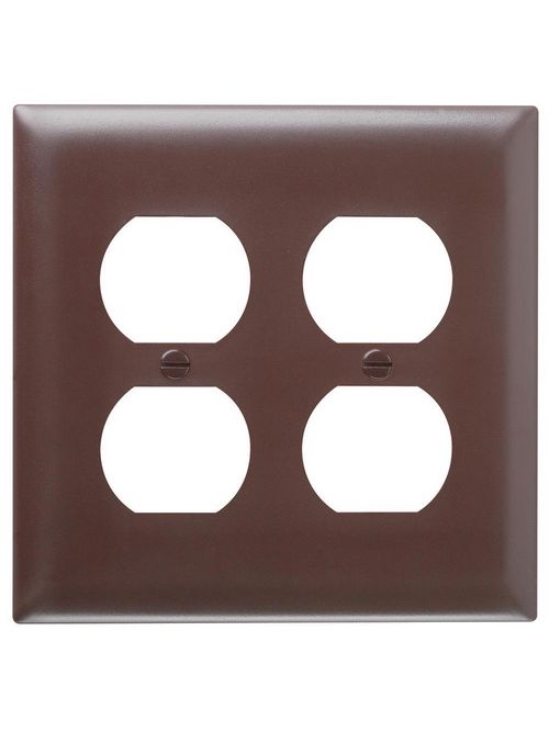 Pass & Seymour TP82 2-Gang 2-Duplex Receptacle Brown Nylon Standard Unbreakable Wallplate Pass & Seymour TP82 2-Gang 2-Duplex Receptacle Brown Nylon Standard Unbreakable Wallplate