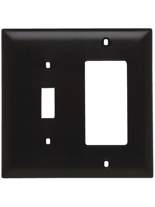 Pass & Seymour TP126 2-Gang 1-Toggle Switch 1-Decorator Brown Nylon Standard Combination Unbreakable Wallplate Pass & Seymour TP126 2-Gang 1-Toggle Switch 1-Decorator Brown Nylon Standard Combination Unbreakable Wallplate