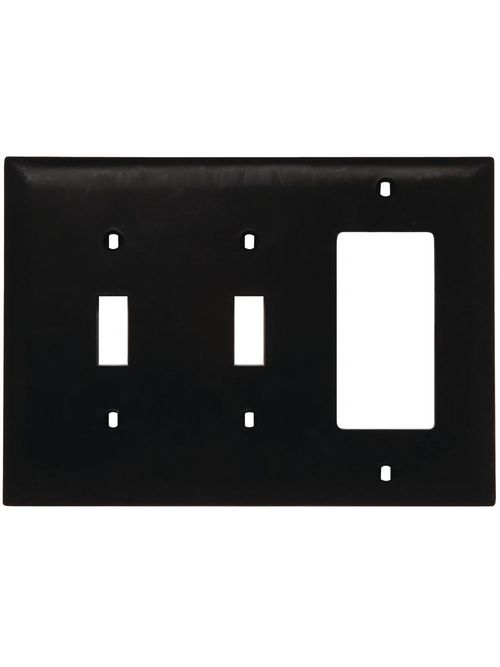 Pass & Seymour TP226 3-Gang 2-Toggle Switch 1-Decorator Brown Nylon Standard Combination Unbreakable Wallplate Pass & Seymour TP226 3-Gang 2-Toggle Switch 1-Decorator Brown Nylon Standard Combination Unbreakable Wallplate