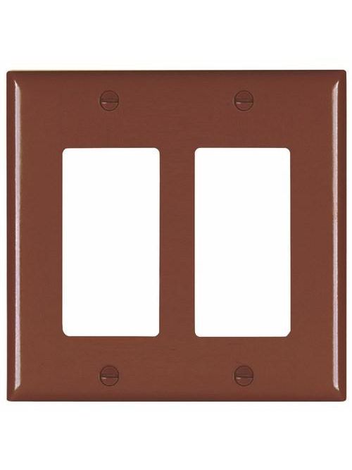 Wattstopper TP262 2-Gang 2-Decorator Brown Nylon Standard Unbreakable Wallplate Wattstopper TP262 2-Gang 2-Decorator Brown Nylon Standard Unbreakable Wallplate