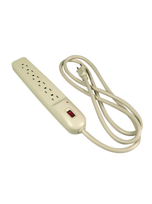 Product image for Pass & Seymour PS6 125 Volt 15 Amp 3 Foot PC Gray 6-Outlet Surge Protection Power Strip