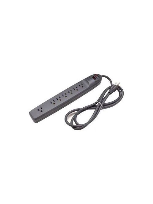 Product image for Pass & Seymour PS7 Tvss Power Outlet 15A 125V 7 Outlet 740J, 6' Cord, Pc Gray