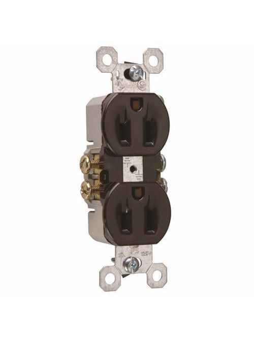 Pass & Seymour 3232 15 Amp 125 VAC 2-Pole 3-Wire NEMA 5-15R Brown Thermoplastic Duplex Receptacle Pass & Seymour 3232 15 Amp 125 VAC 2-Pole 3-Wire NEMA 5-15R Brown Thermoplastic Duplex Receptacle