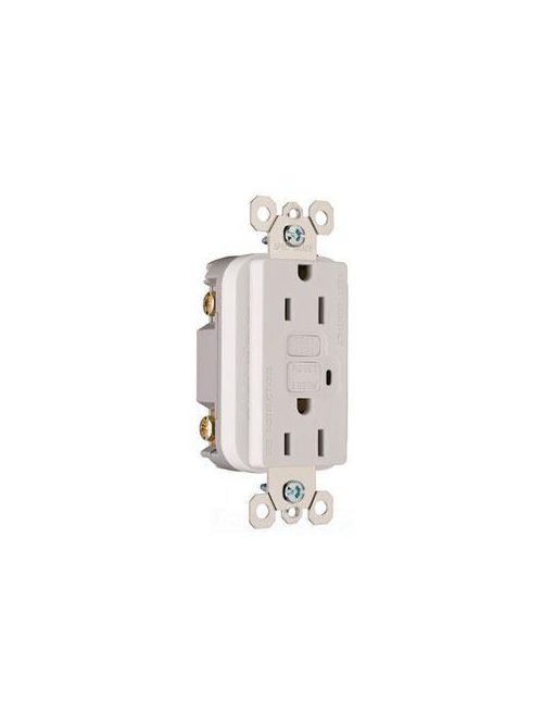 Product image for Pass & Seymour 1595-W Trademaster®/Spec Grade GFCI Receptacle, 15A 125V - White