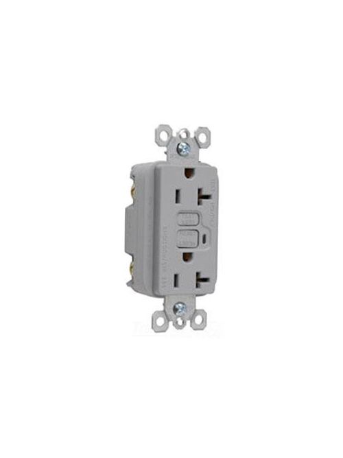 Product image for Pass & Seymour 2095-GRY GFCI Receptacle, 10Ka SCCR,20A/125Vac, Gray