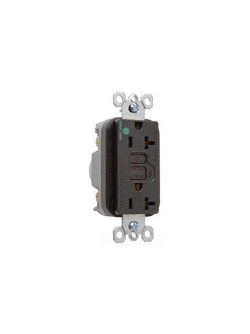 Product image for Pass & Seymour 2095-HG 20 Amp 125 VAC 2-Pole 3-Wire NEMA 5-20R Brown Thermoplastic Duplex Decorator GFCI Receptacle