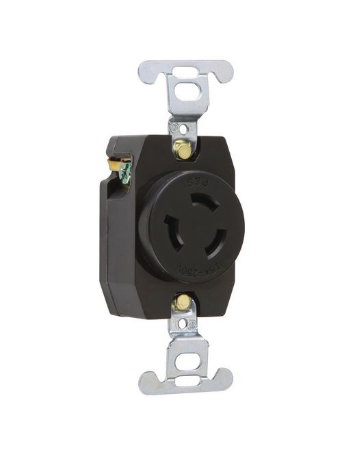 Pass & Seymour 4560 15 Amp 250 VAC 2-Pole 3-Wire NEMA L6-15R Nylon Locking Single Receptacle Pass & Seymour 4560 15 Amp 250 VAC 2-Pole 3-Wire NEMA L6-15R Nylon Locking Single Receptacle