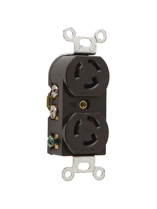 Pass & Seymour 4700 15 Amp 125 VAC 2-Pole 3-Wire NEMA L5-15R Nylon Locking Duplex Receptacle Pass & Seymour 4700 15 Amp 125 VAC 2-Pole 3-Wire NEMA L5-15R Nylon Locking Duplex Receptacle