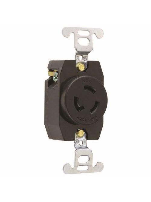 Pass & Seymour 4710 15 Amp 125 VAC 2-Pole 3-Wire NEMA L5-15R Nylon Locking Single Receptacle Pass & Seymour 4710 15 Amp 125 VAC 2-Pole 3-Wire NEMA L5-15R Nylon Locking Single Receptacle