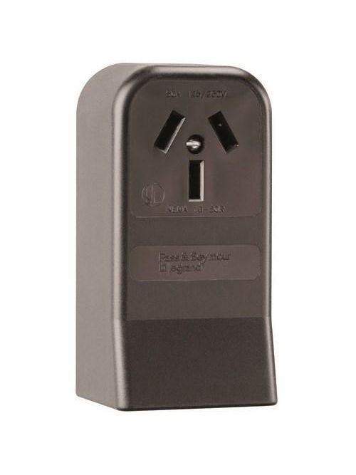 Pass & Seymour 385 50 Amp 125/250 VAC 3-Pole 3-Wire NEMA 10-50R Single Range Straight Blade Power Receptacle Pass & Seymour 385 50 Amp 125/250 VAC 3-Pole 3-Wire NEMA 10-50R Single Range Straight Blade Power Receptacle
