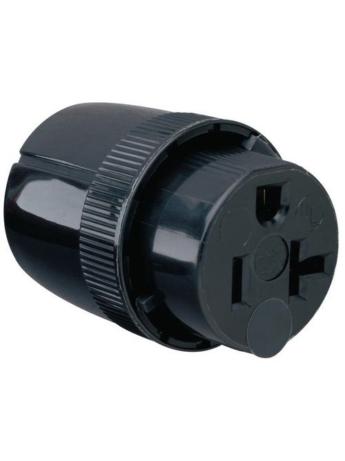 Pass & Seymour 5374-BK 20 Amp 125 Volt 2-Pole 3-Wire NEMA 5-20R Black Nylon Straight Blade Medium Duty Dead Front Connector Pass & Seymour 5374-BK 20 Amp 125 Volt 2-Pole 3-Wire NEMA 5-20R Black Nylon Straight Blade Medium Duty Dead Front Connector