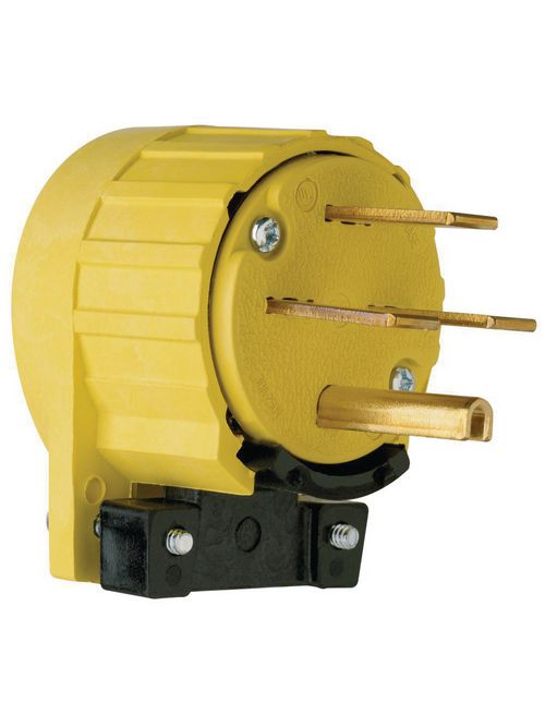 Pass & Seymour 5741-AN 30 Amp 250 VAC 3-Phase 3-Pole 4-Wire NEMA 15-30P Yellow Angled Straight Blade Power Plug Pass & Seymour 5741-AN 30 Amp 250 VAC 3-Phase 3-Pole 4-Wire NEMA 15-30P Yellow Angled Straight Blade Power Plug