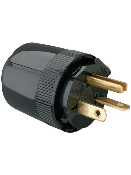Pass & Seymour 5864-BK 20 Amp 250 VAC 2-Pole 3-Wire NEMA 6-20P Black Nylon Dead Front Polarized Straight Blade Plug Pass & Seymour 5864-BK 20 Amp 250 VAC 2-Pole 3-Wire NEMA 6-20P Black Nylon Dead Front Polarized Straight Blade Plug