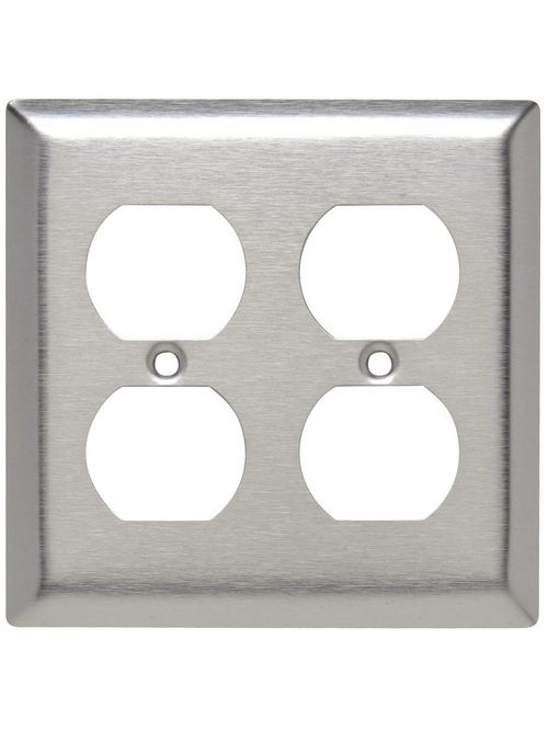Pass & Seymour SL82 2-Gang 2-Duplex Receptacle Black Smooth 430 Stainless Steel Standard Wallplate Pass & Seymour SL82 2-Gang 2-Duplex Receptacle Black Smooth 430 Stainless Steel Standard Wallplate