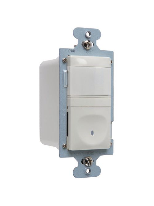 Product image for Pass & Seymour RWU600B-LACC4 1.69 x 1.88 x 2.63 Inch 120 VAC 60 Hz 0 to 600 W 1-Pole 3-Wire Light Almond Vacancy Sensor