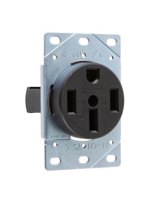 Pass & Seymour 3894 50 Amp 125/250 VAC 3-Pole 4-Wire NEMA 14-50R Flush Mount Straight Blade Power Receptacle Pass & Seymour 3894 50 Amp 125/250 VAC 3-Pole 4-Wire NEMA 14-50R Flush Mount Straight Blade Power Receptacle