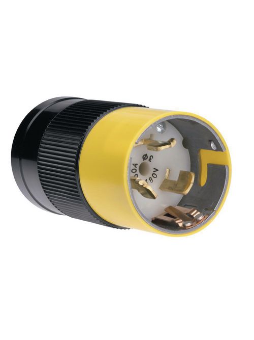 Pass & Seymour CS8165 50 Amp 480 VAC 3-Phase 3-Pole 4-Wire Nylon Straight Locking Plug Pass & Seymour CS8165 50 Amp 480 VAC 3-Phase 3-Pole 4-Wire Nylon Straight Locking Plug