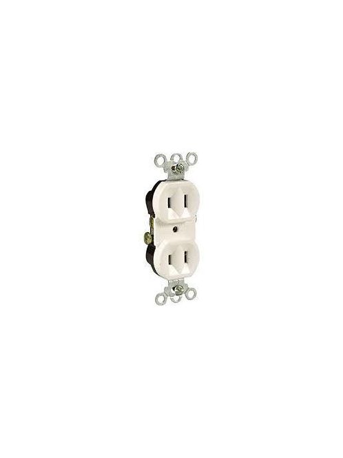 Product image for Pass & Seymour 4025-WCC20 Duplex Receptacle, Non grounded 15Aam 125V - White