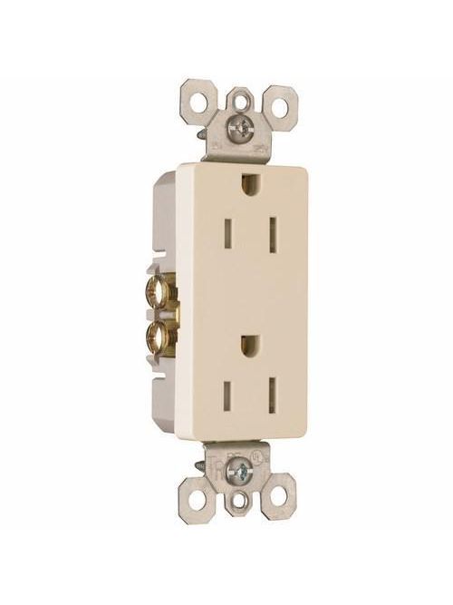 Pass & Seymour 885-TRLA 15 Amp 125 VAC 2-Pole 3-Wire NEMA 5-15R Light Almond Thermoplastic Duplex Decorator Receptacle Pass & Seymour 885-TRLA 15 Amp 125 VAC 2-Pole 3-Wire NEMA 5-15R Light Almond Thermoplastic Duplex Decorator Receptacle