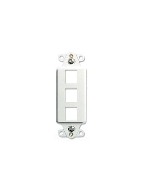 Pass & Seymour KS326-W 3-Port White Data Communication Keystone Decorator Frame