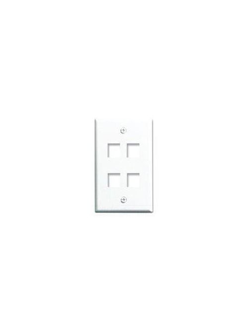 Product image for On-Q KTPD4-W 4-Port White Unbreakable Keystone Wallplate