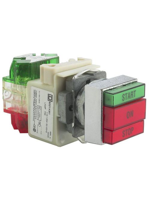 Product image for Square D 9001KXRG137 30 mm Green/Red Body Momentary Extended Push Button Operator