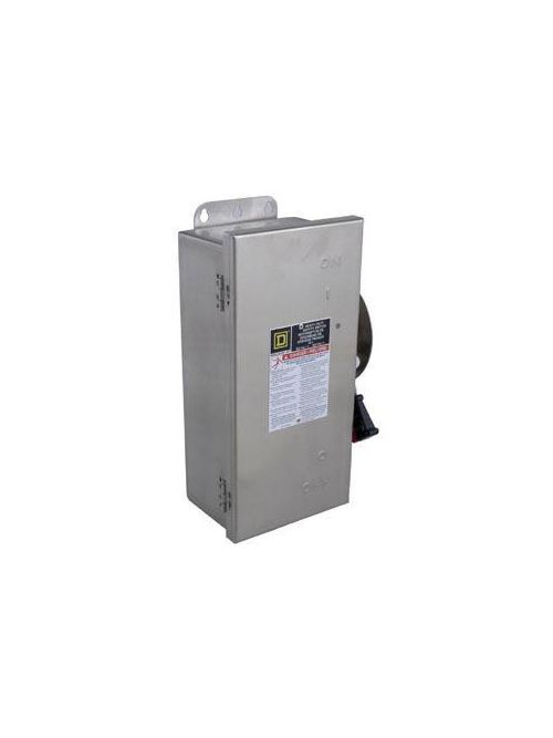 Product image for Square D H463DS 600 VAC 100 Amp 4-Pole Class R Fusible Heavy Duty Safety Switch
