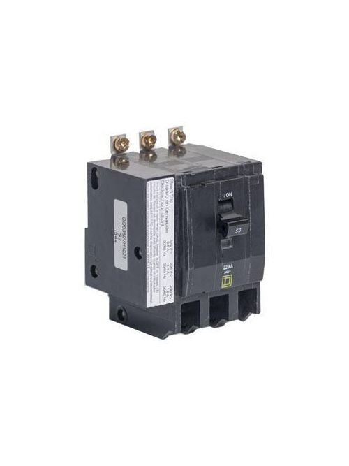 Product image for Square D QOB310 3-Pole 10 Amp 240 Volt Bolt-On Thermal Magnetic Miniature Circuit Breaker