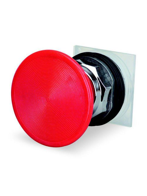 Product image for Square D 9001KR25R 30 mm Red Body Metal Bezel Momentary Mushroom Round Non-Illuminated Push Button Operator