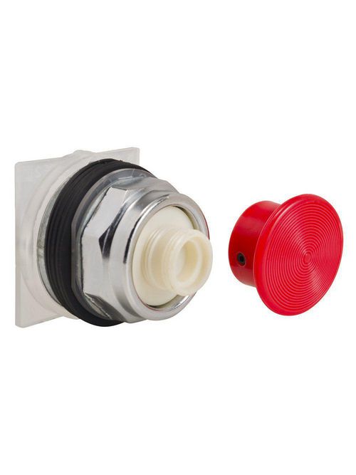 Product image for Square D 9001KR24R 30 mm Red Body Metal Bezel Momentary Mushroom Round Non-Illuminated Push Button Operator